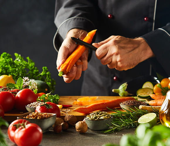 Vegetable cutting for food