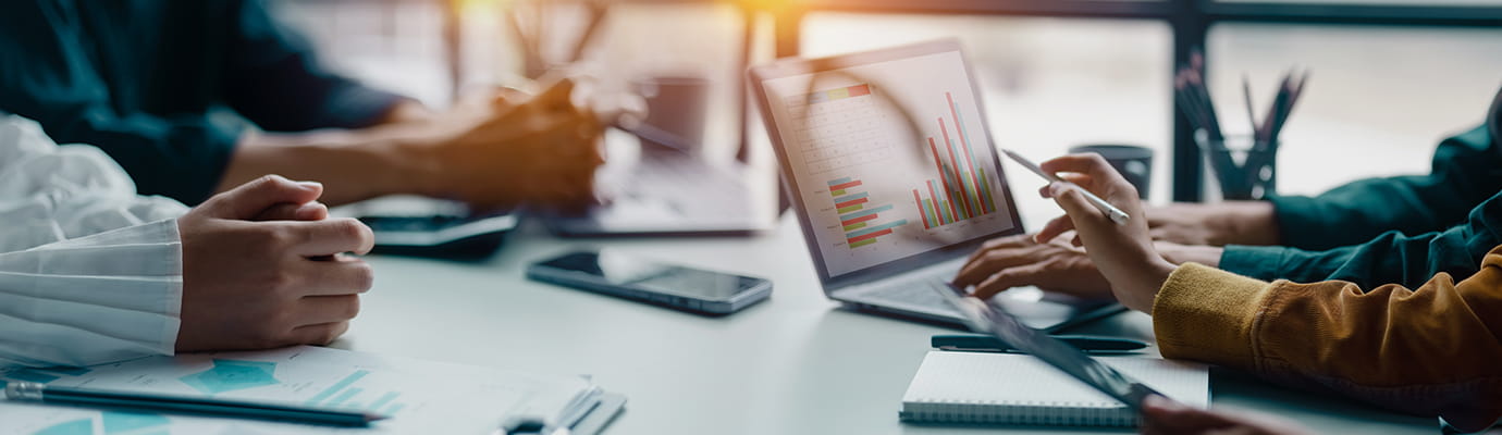 a team in a glass conference room