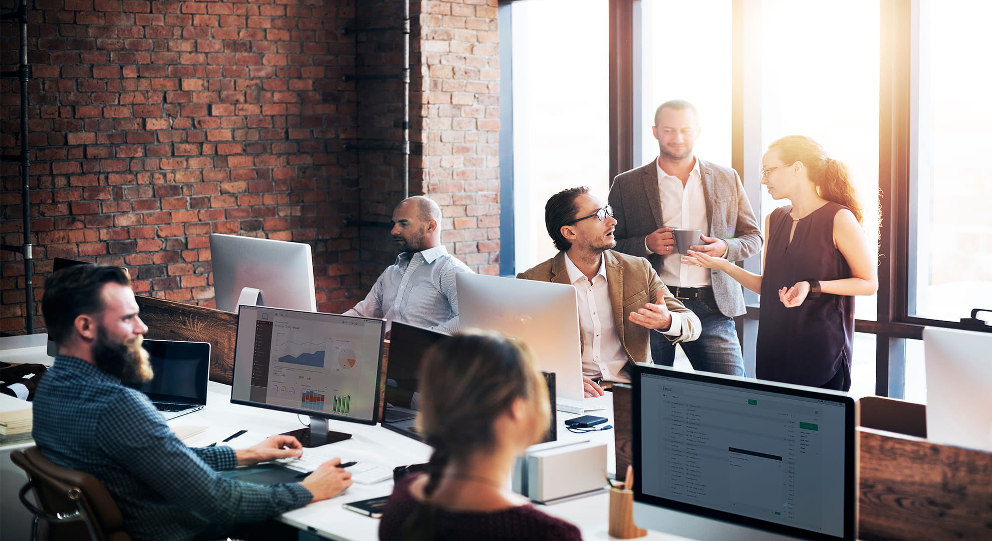 group of people chit chatting