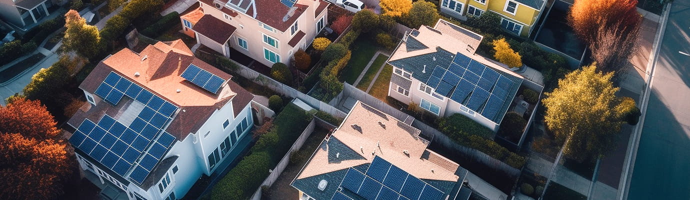 a residential area of houses