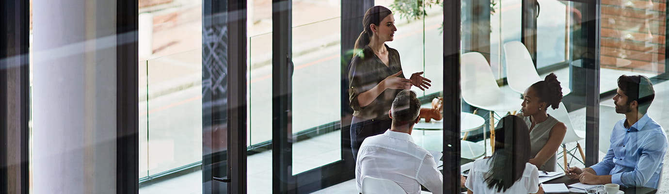 a team having a conference meeting