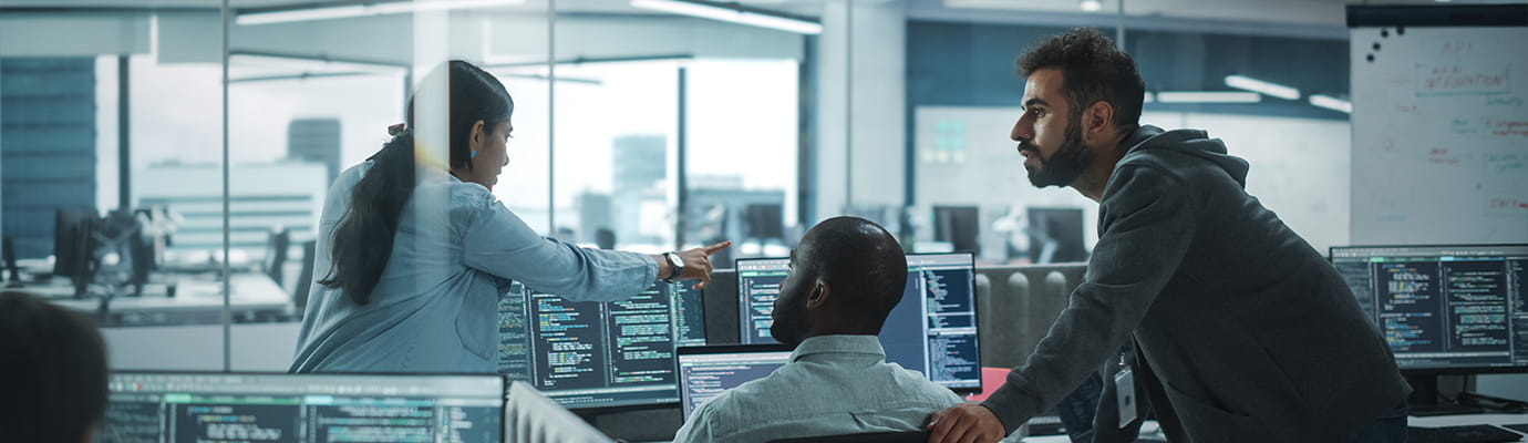 a team working together in an office