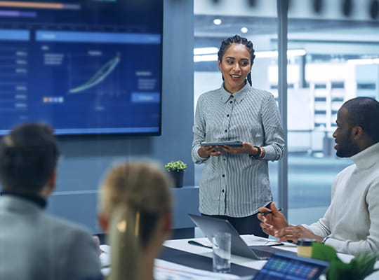 a team giving a presentation