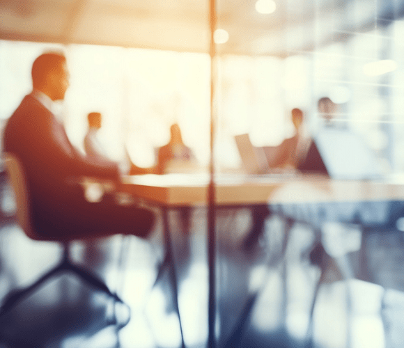 a team at a business meeting