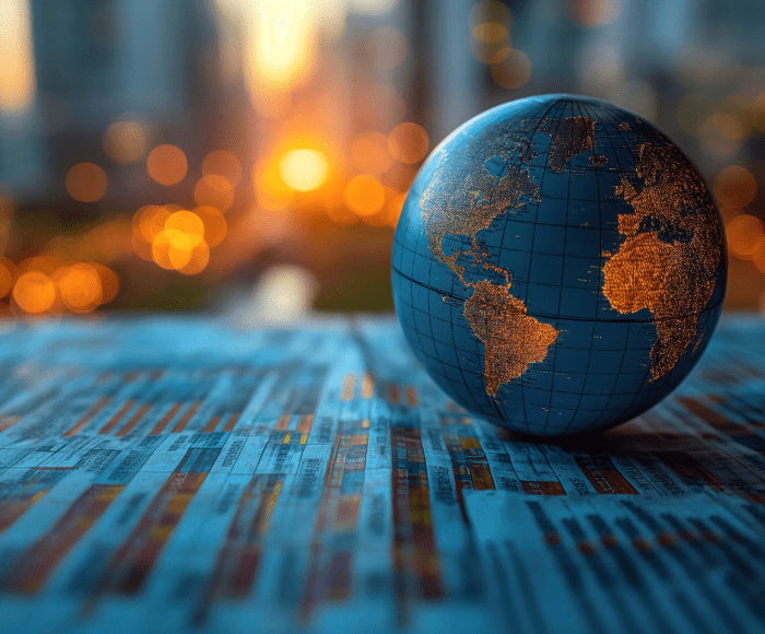 globe on a blue background