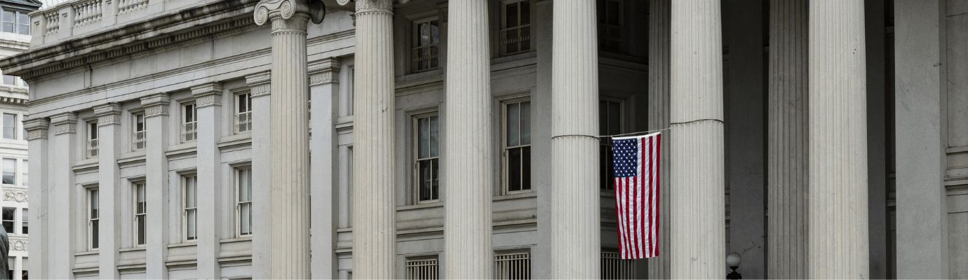 government building with an American flag